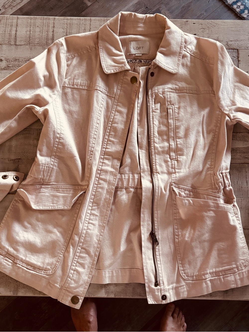 LOFT Light Blush Utility Jean Jacket